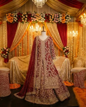 Premium Maroon Regal Heavy Work Farshi Lehenga