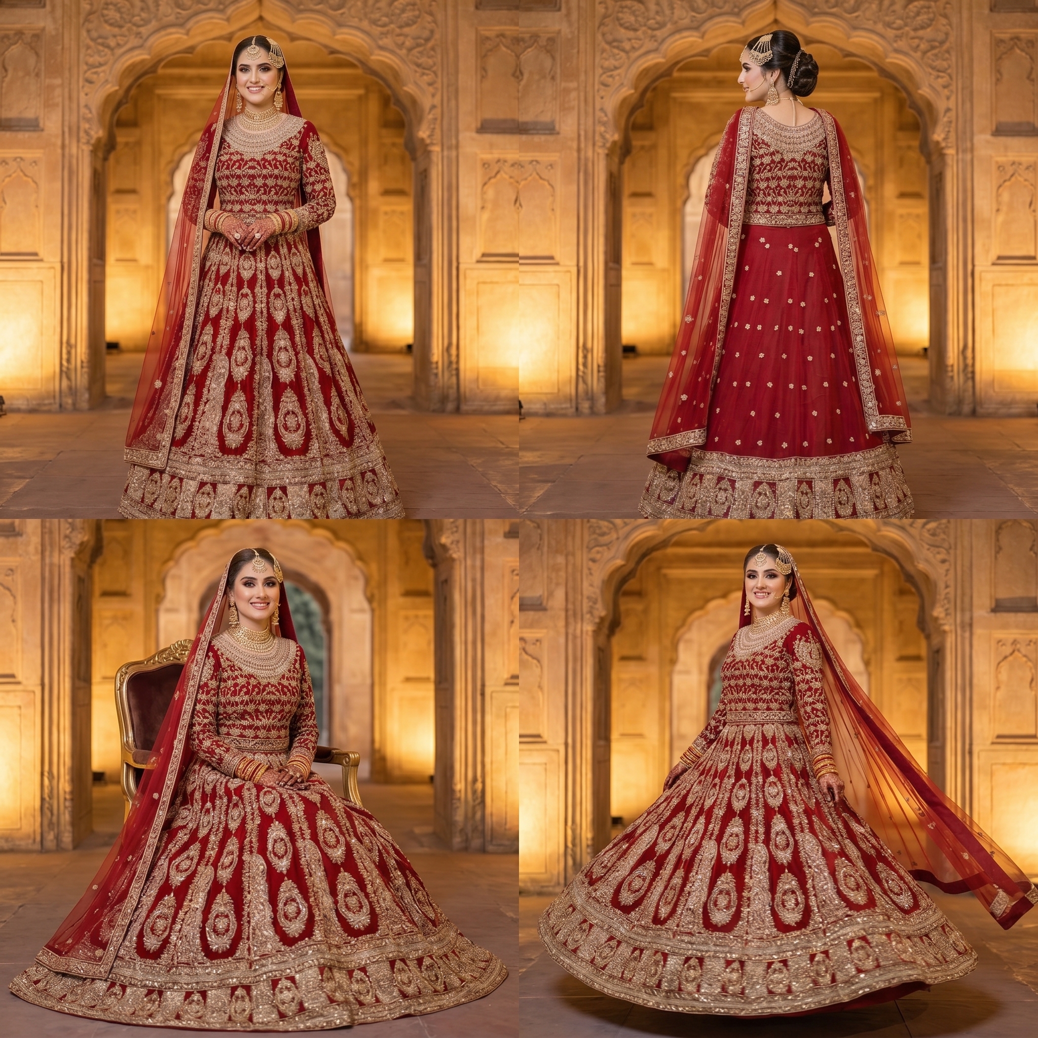 Red Elara Regal Premium Bridal Lehenga - Image 4