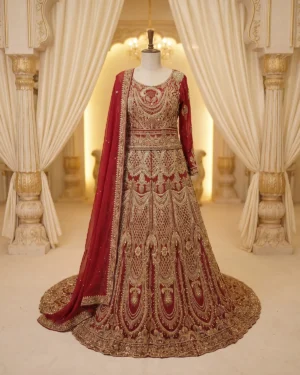Bridal Red Elegant Gold Elara Lehenga