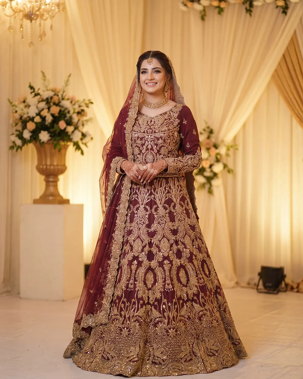 Bridal Rust Gold Tux Lehenga - Image 2
