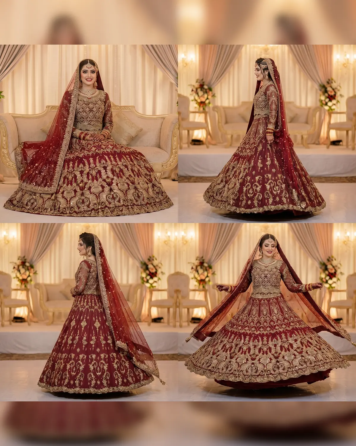 Terracotta Rania Zardozi Elite Bridal Lehenga - Image 3