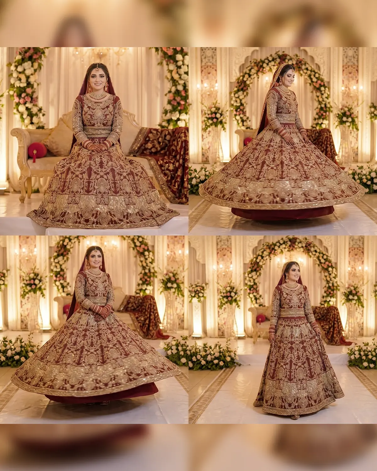 Heavy Gold Embroidered Bridal Lehenga Lahore - Image 4