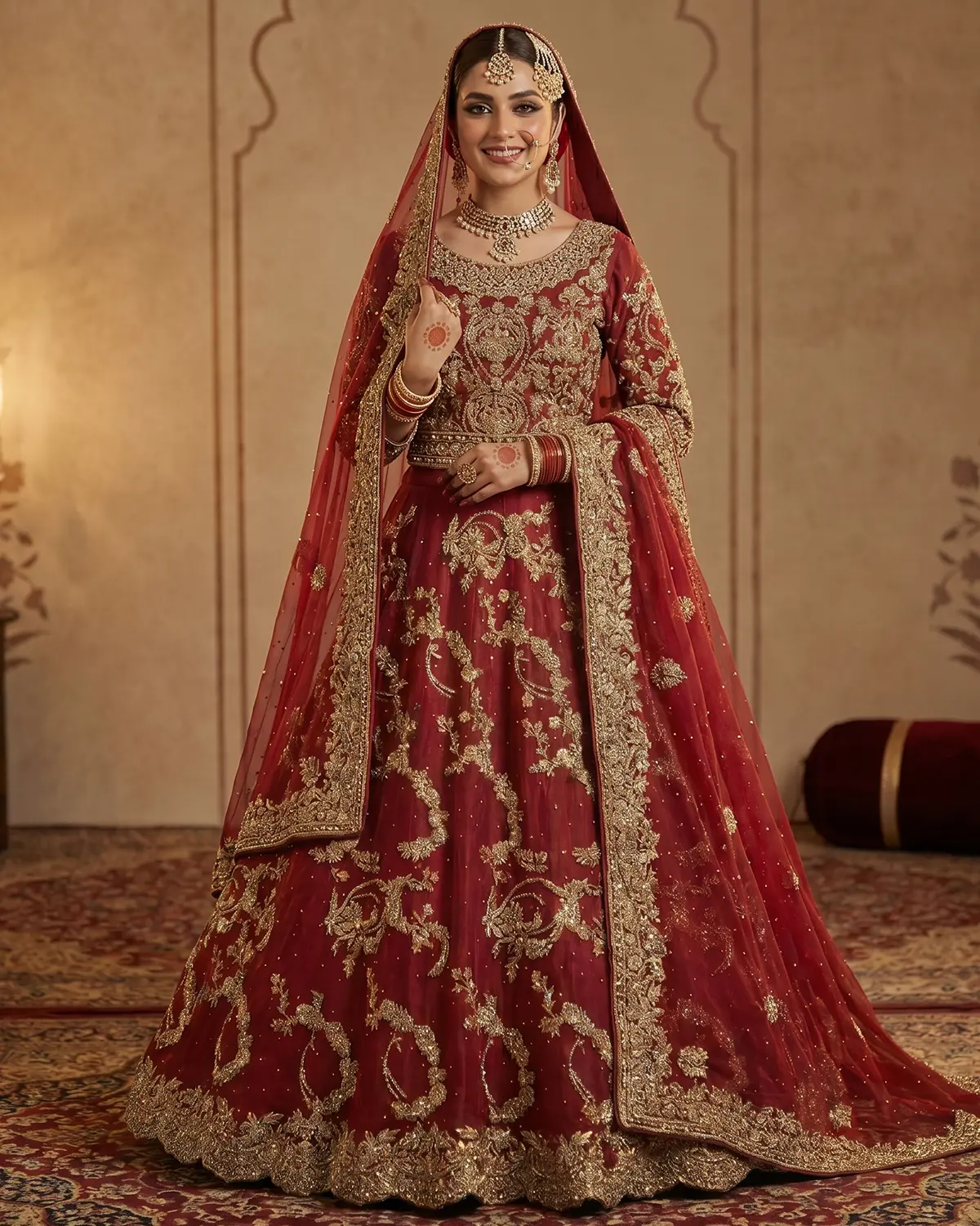 Luxury Valvet Rania Rich Work Elite Brial Lehenga - Image 2