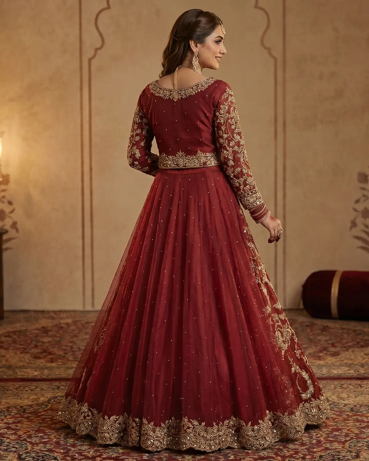 Luxury Valvet Rania Rich Work Elite Brial Lehenga - Image 3