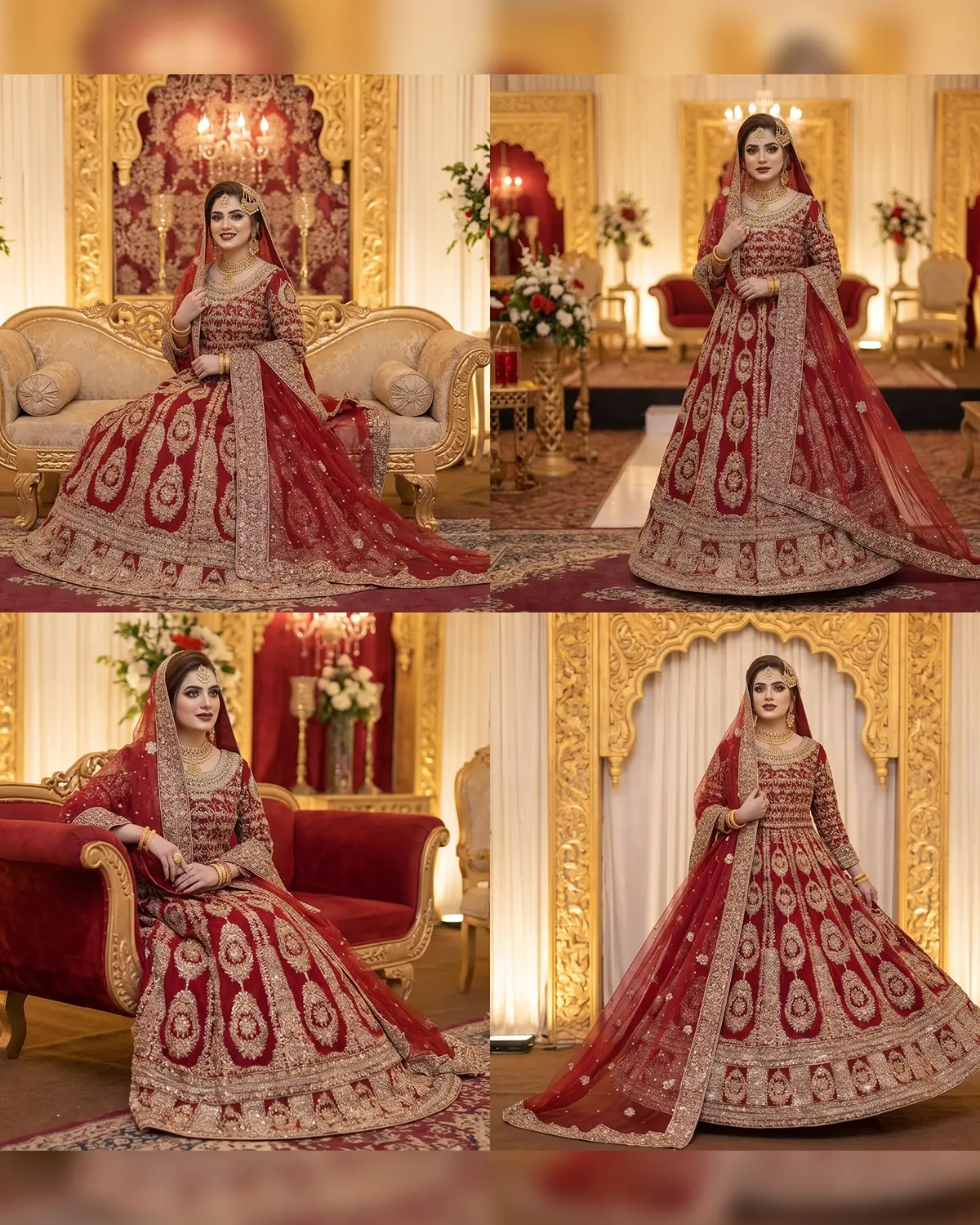 Red Elara Regal Premium Bridal Lehenga - Image 4
