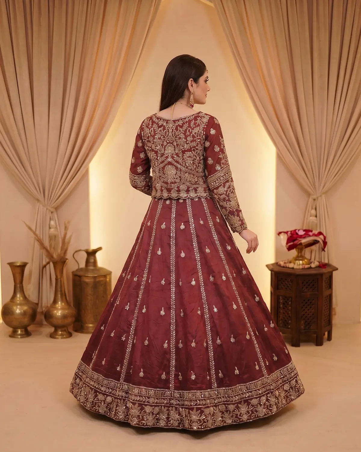 Red Zoya Luxe Bridal Lehenga - Image 3