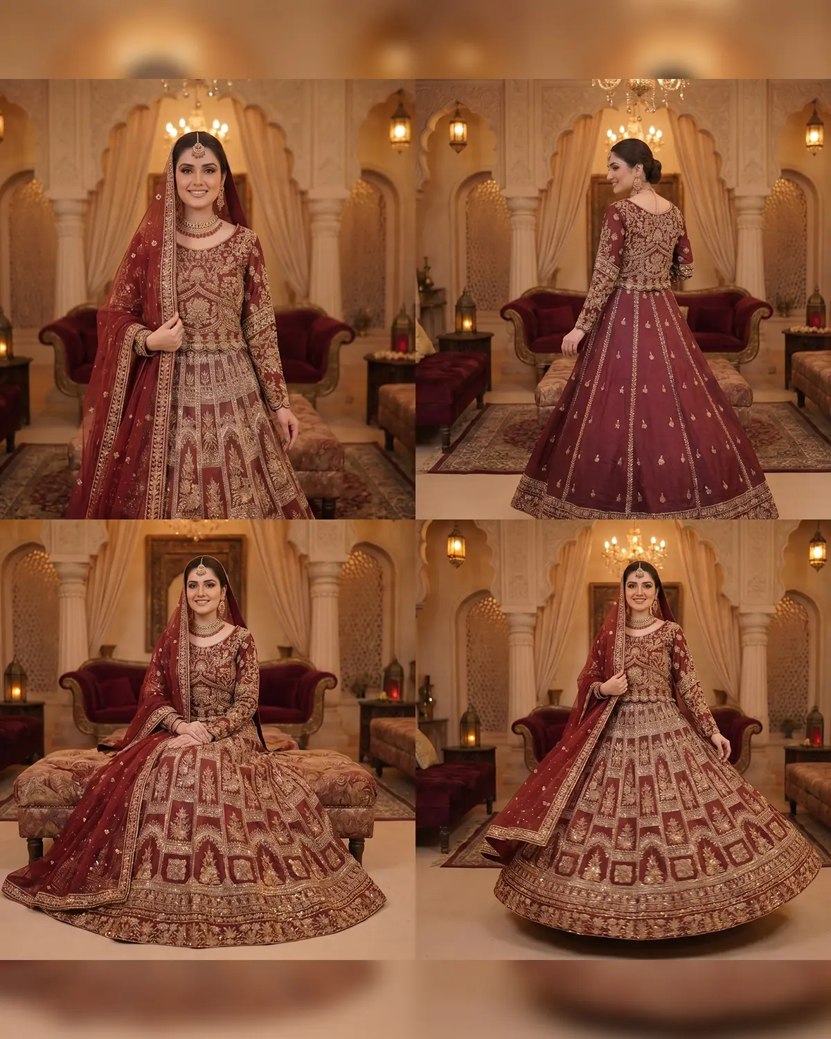 Red Zoya Luxe Bridal Lehenga - Image 4