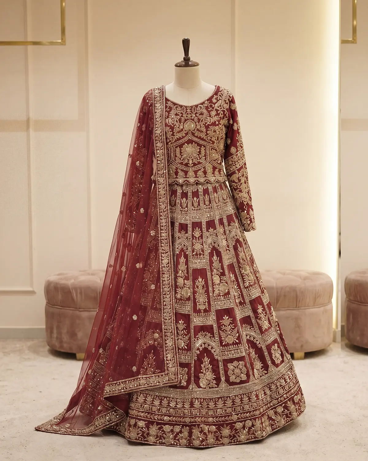 Red Zoya Luxe Bridal Lehenga