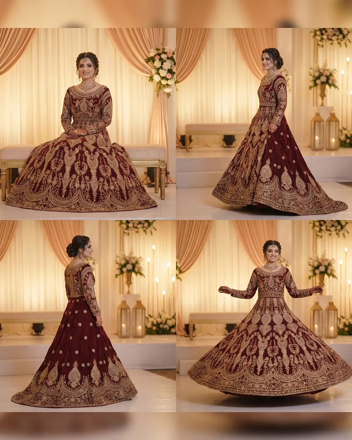 Ruby Valvet Zoya Luxe Patterned Bridal Lehenga - Image 4