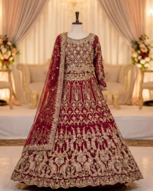 Terracotta Rania Zardozi Elite Bridal Lehenga