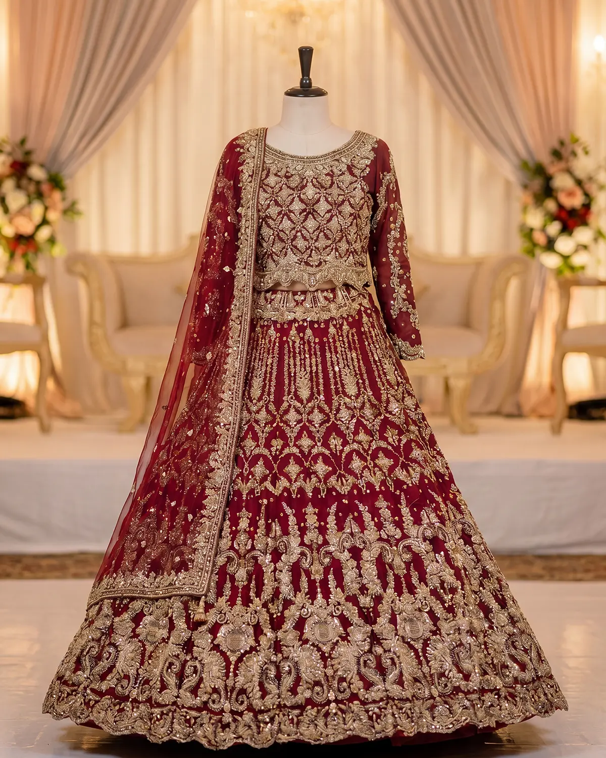 Terracotta Rania Zardozi Elite Bridal Lehenga