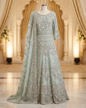 Aqua Green Rema Bridal Maxi