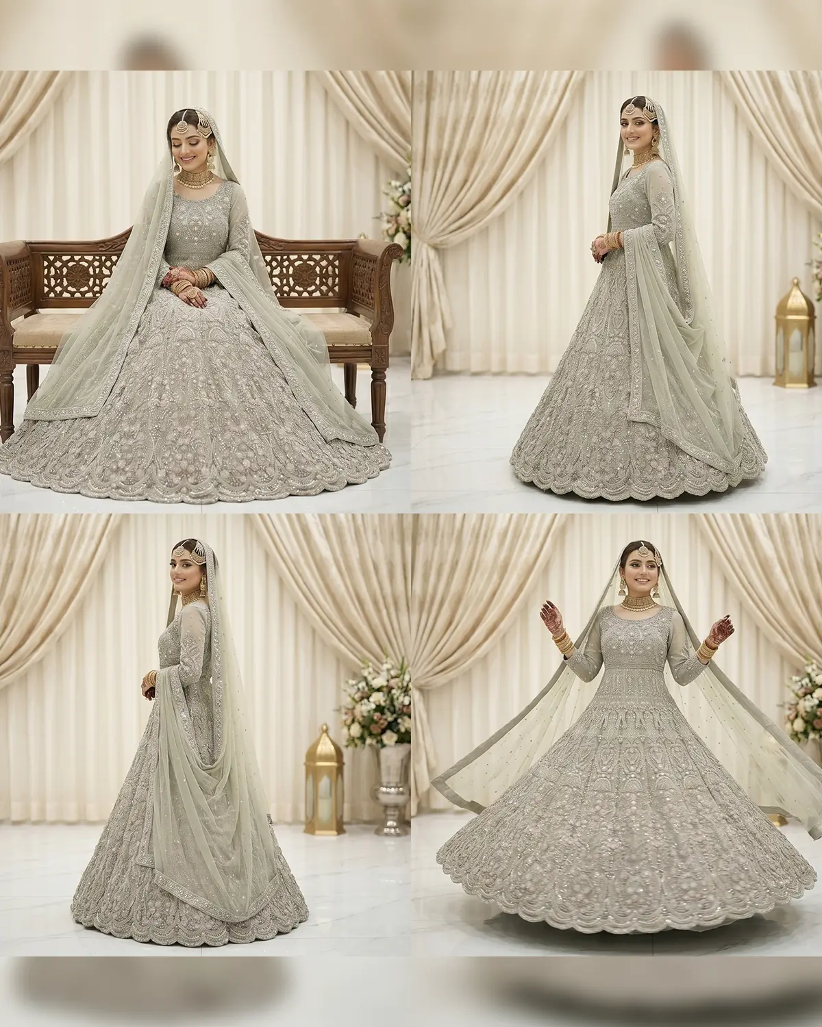 Aqua Green Saliya Bridal Maxi - Image 4