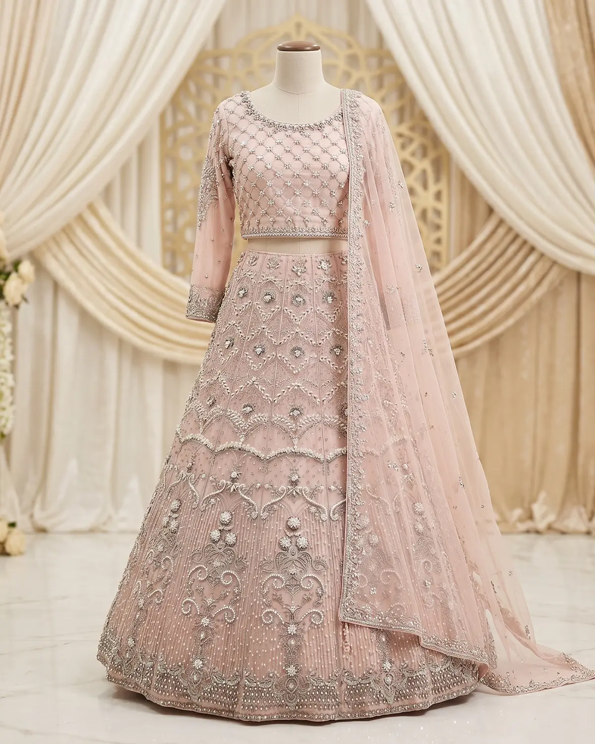 Blush Pink 2 Shades Formal Lehenga Choli