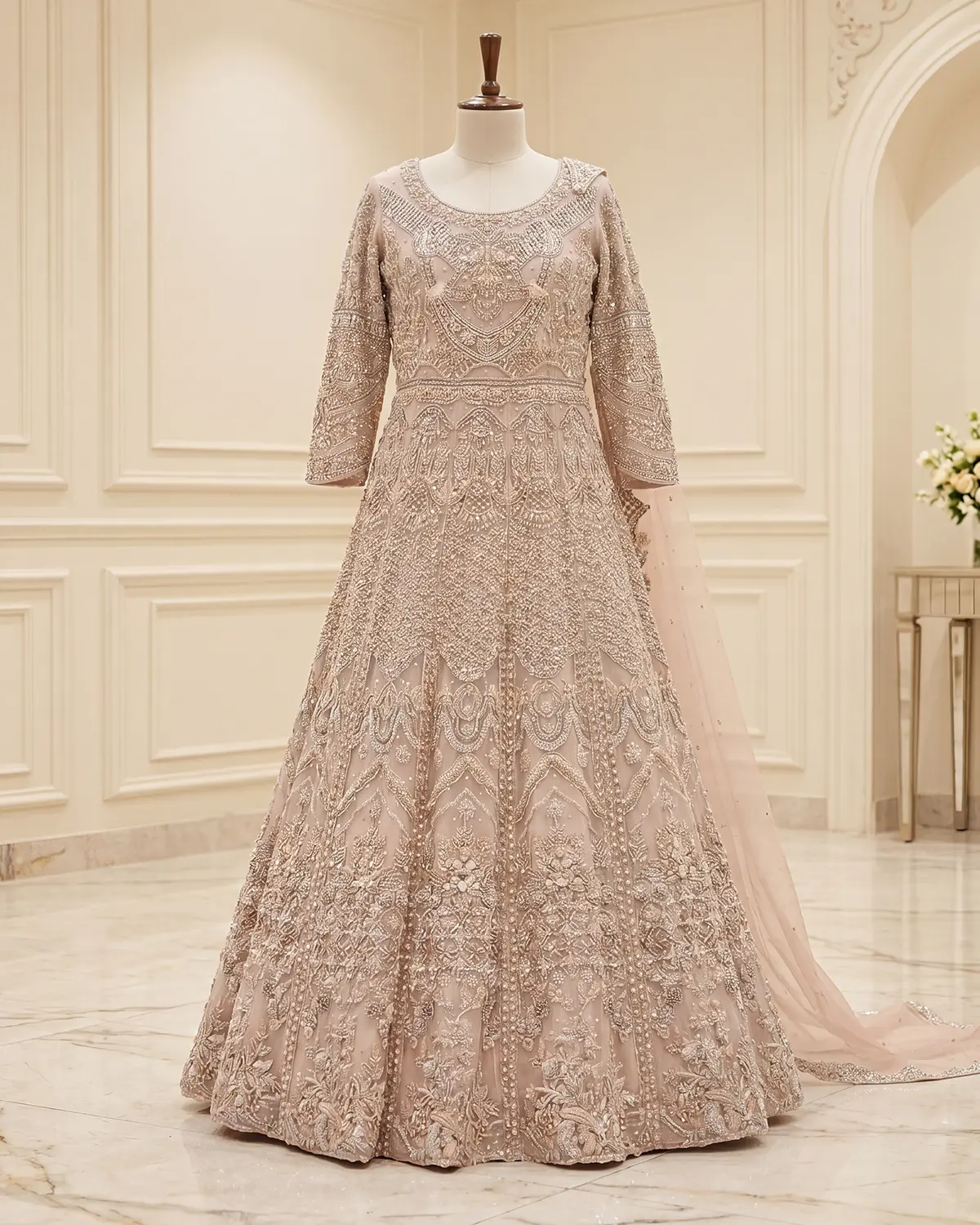 Cream Pearl Bridal Maxi
