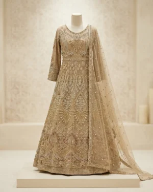 Dark Beige Sequence Formal Maxi