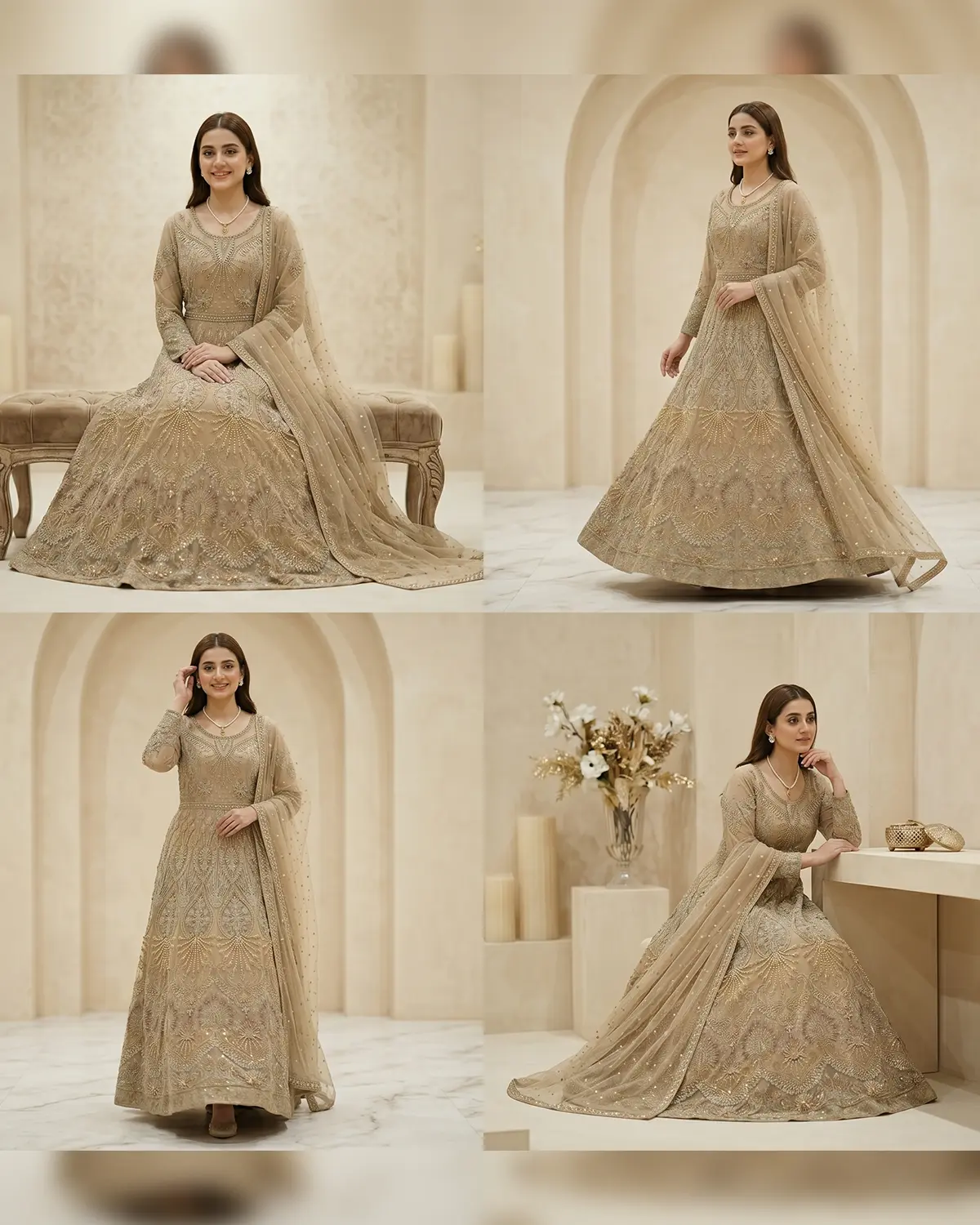 Dark Beige Sequence Formal Maxi - Image 4