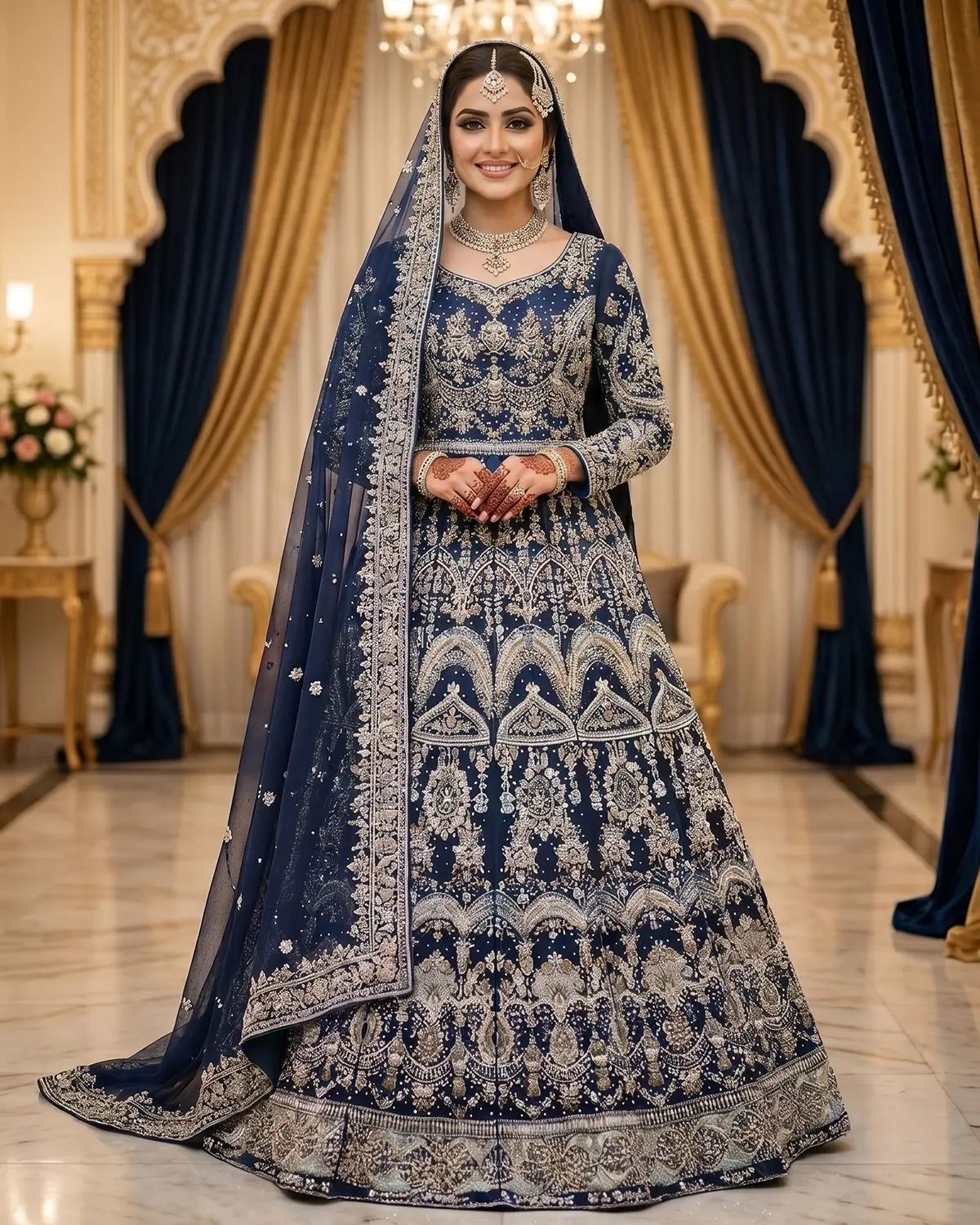 Dark Blue Hira Bridal Maxi - Image 2