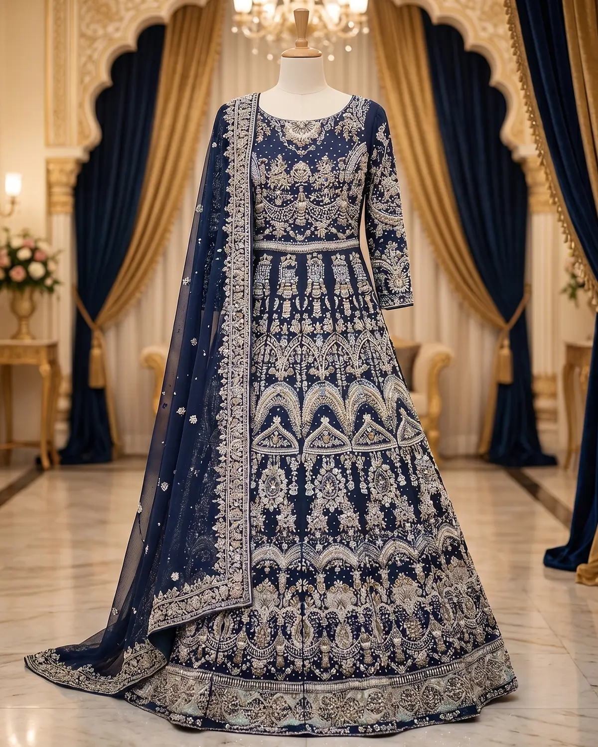 Dark Blue Hira Bridal Maxi