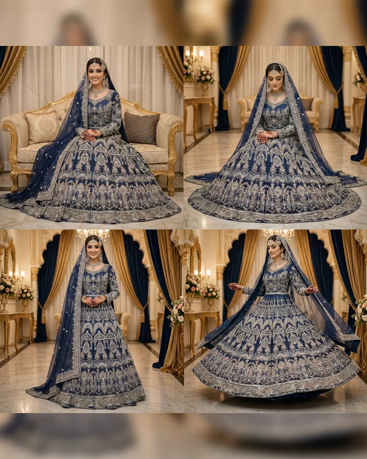 Dark Blue Hira Bridal Maxi - Image 4