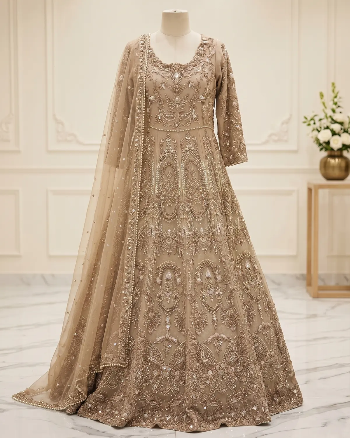 Gold Abeera Bridal Maxi