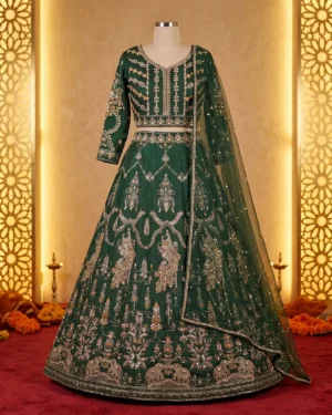 Green Kali Formal Lehenga Choli