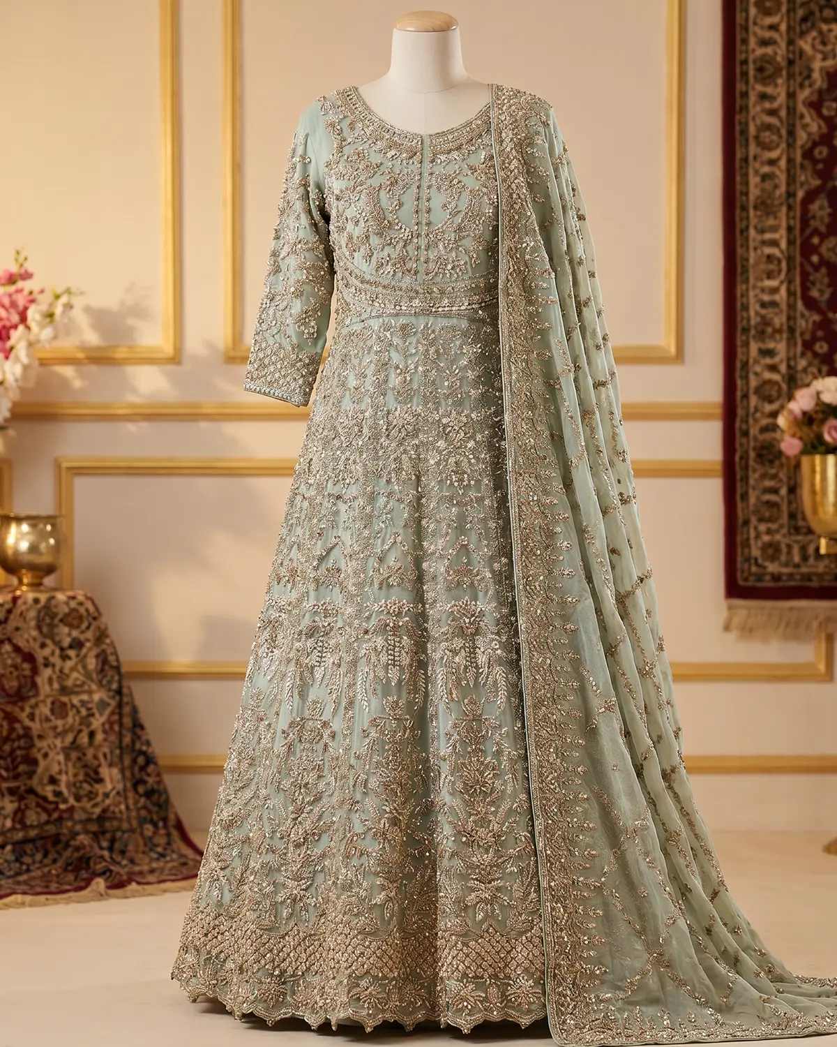 Green Pulk Bridal Maxi