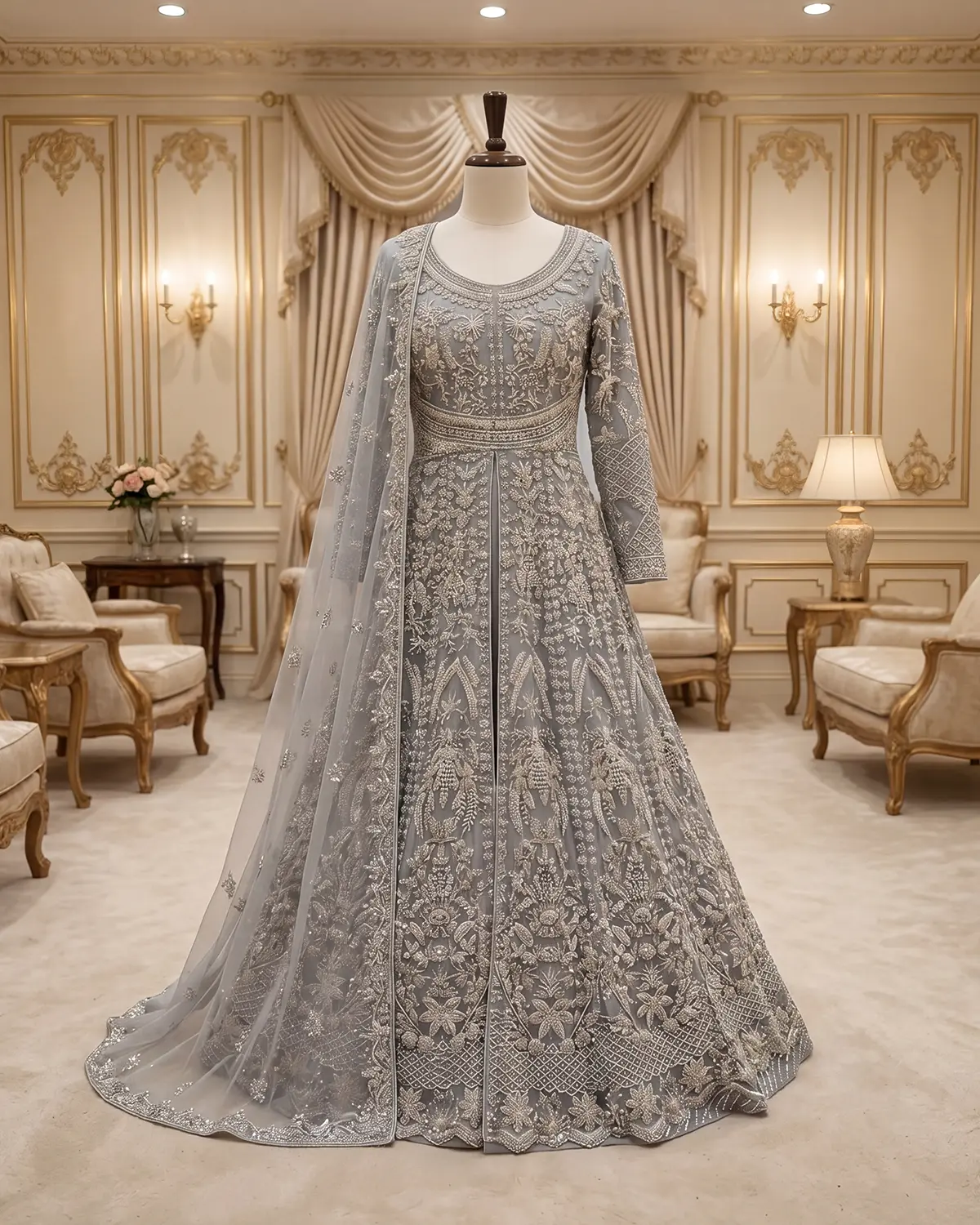 Grey Elara Bridal Maxi