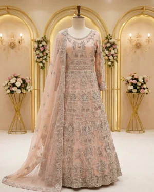 Light Peach Noor Bridal Maxi