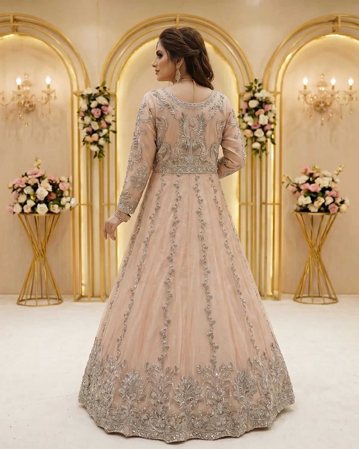 Light Peach Noor Bridal Maxi - Image 3