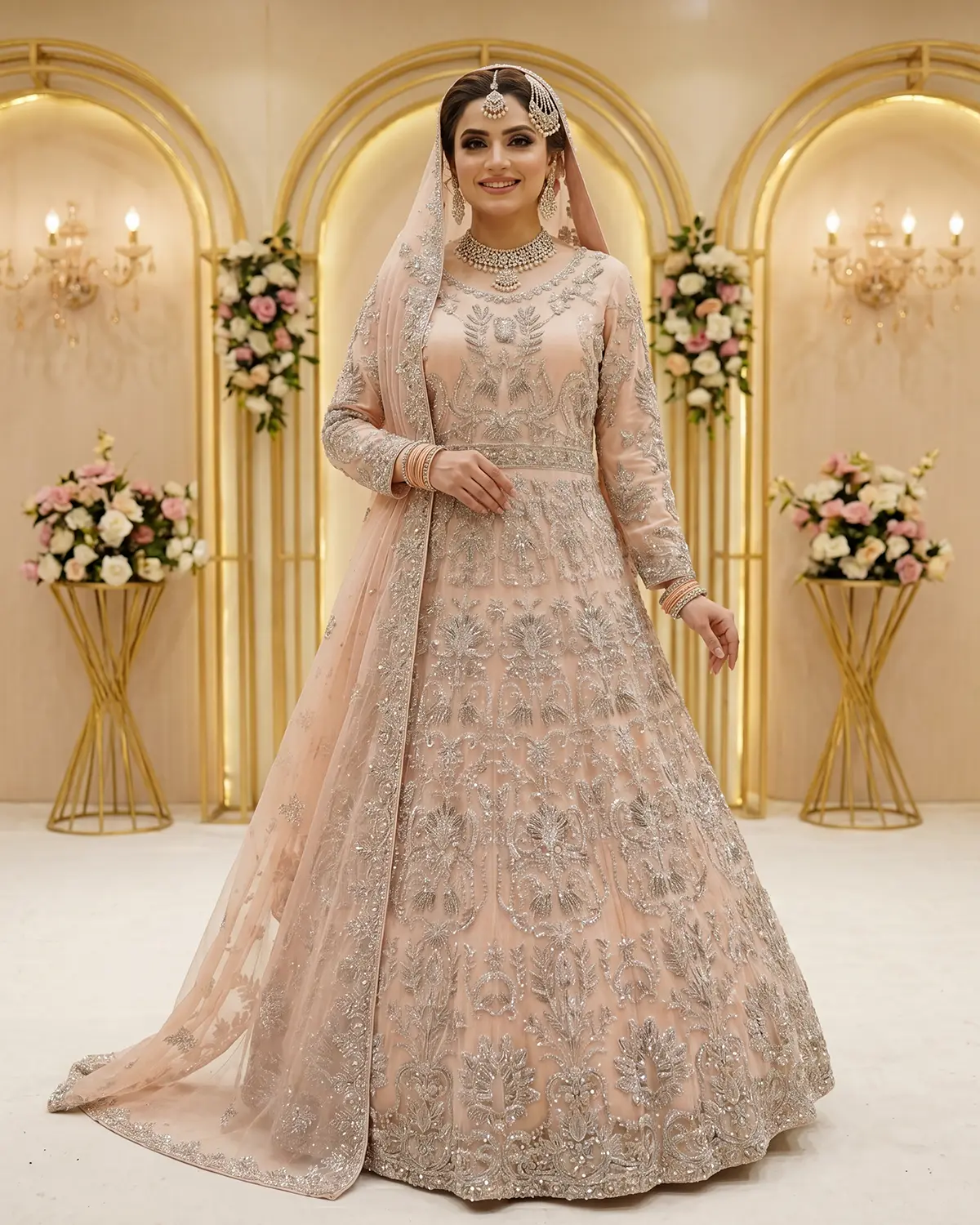 Light Peach Noor Bridal Maxi - Image 2