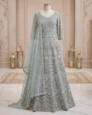 Med Blue Ayra Bridal Maxi