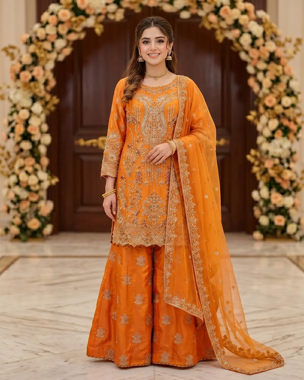 Orange Sharara Wear - Image 2