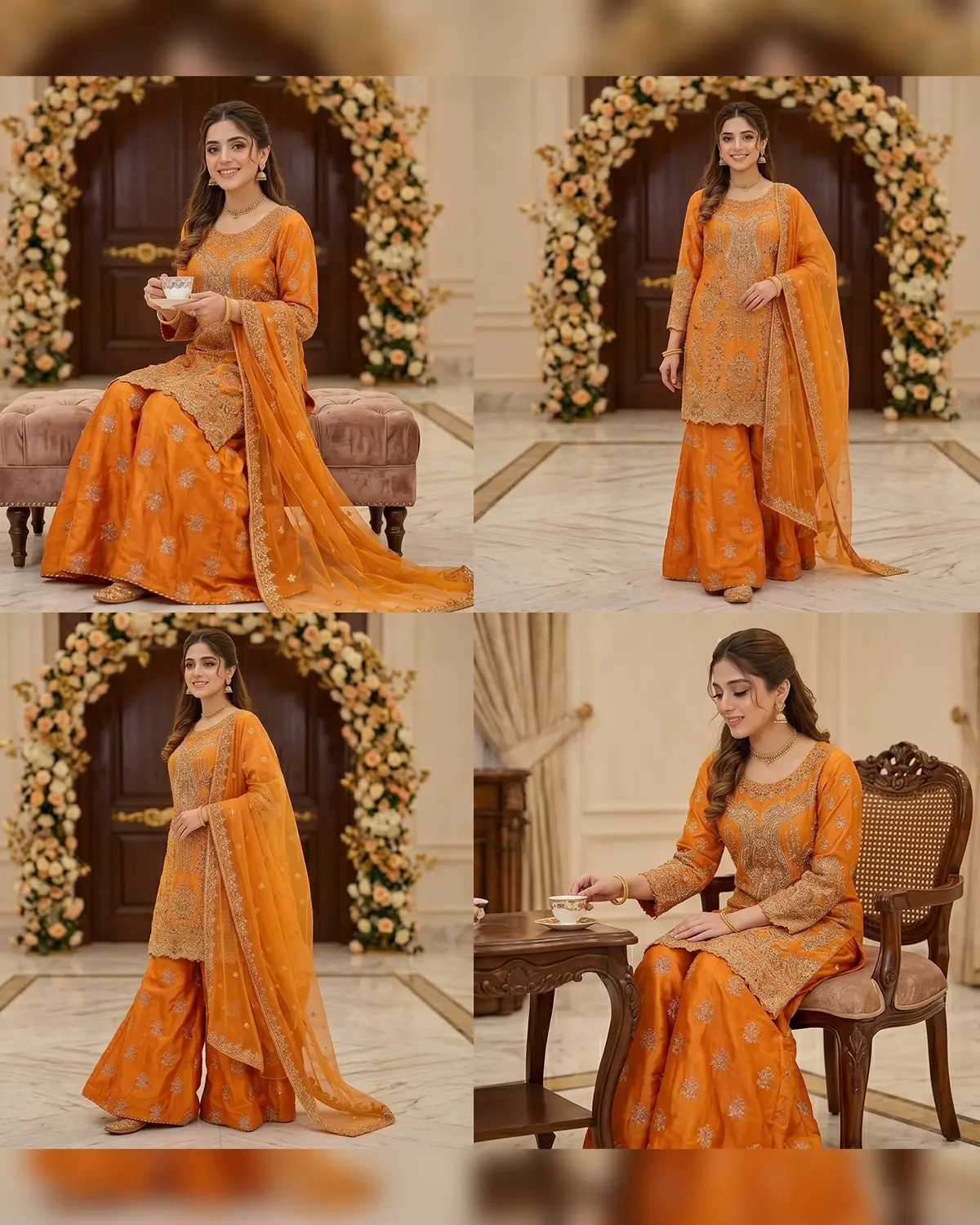 Orange Sharara Wear - Image 4