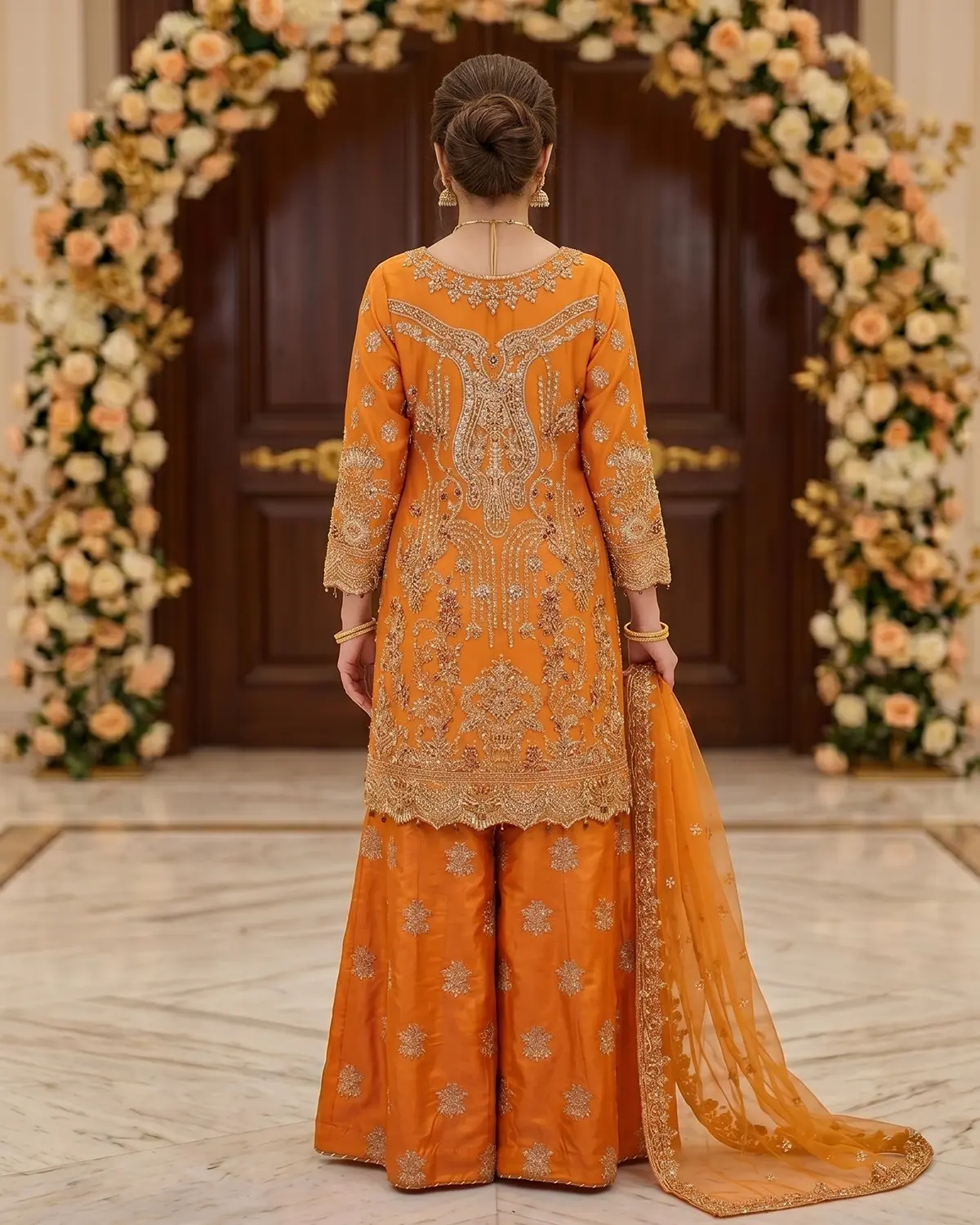 Orange Sharara Wear - Image 3
