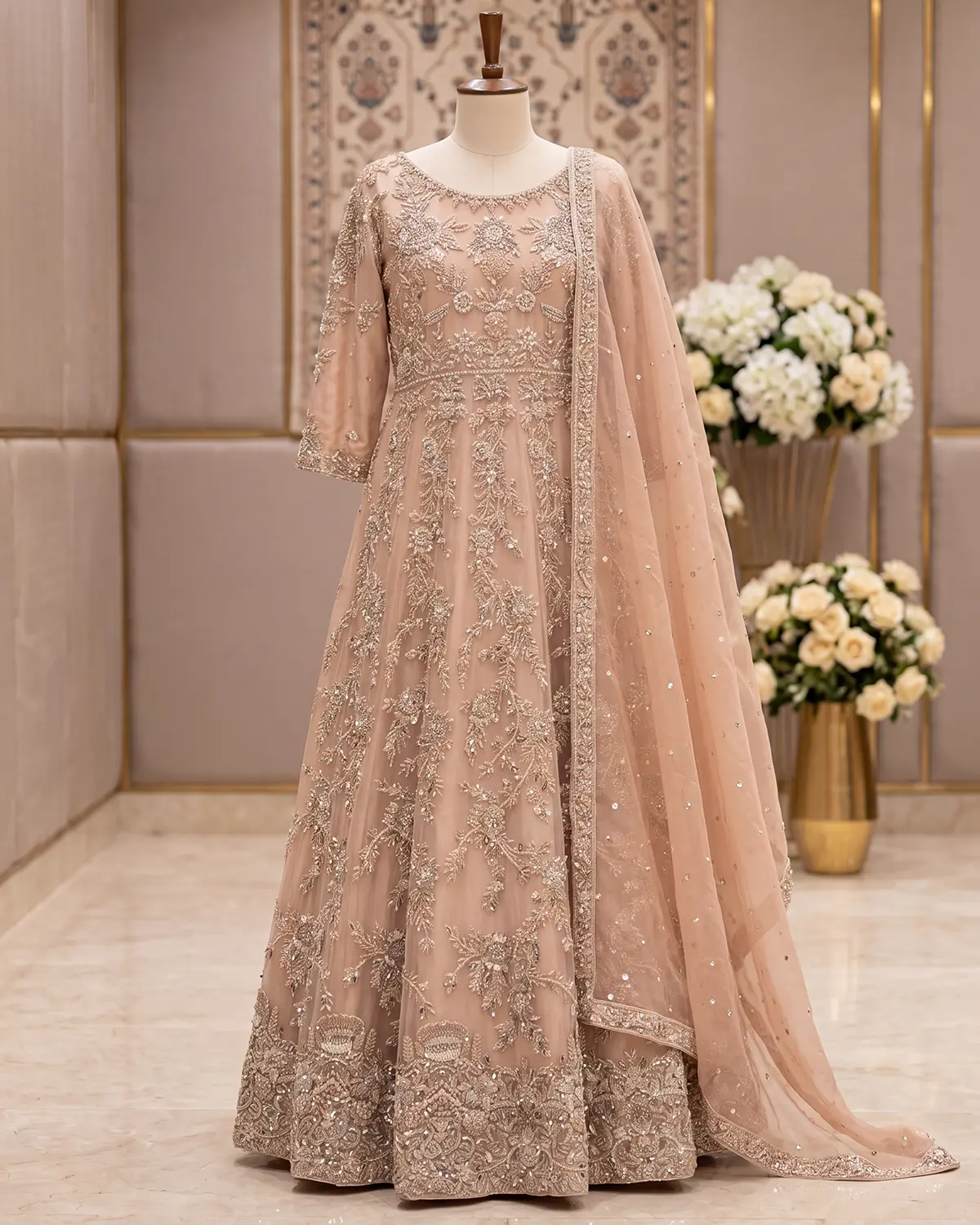 Peach Eshal Bridal Maxi