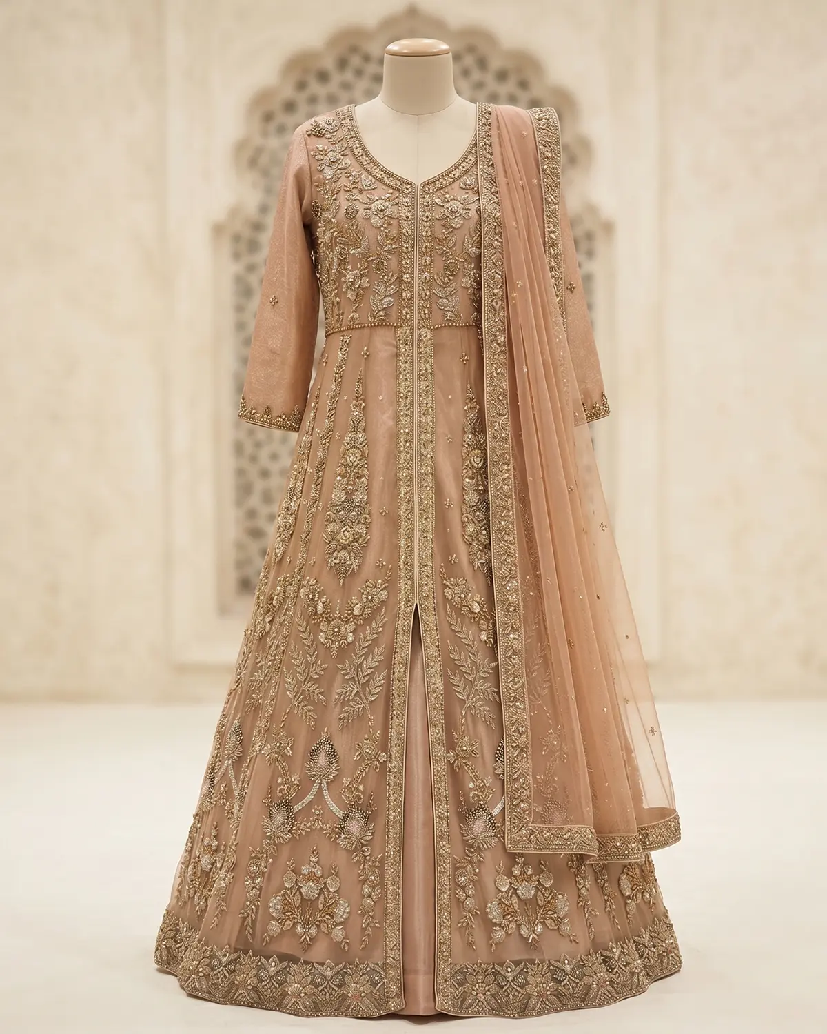 Peach Zoha Bridal Maxi