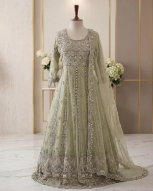 Pistachio Abeer Bridal Maxi
