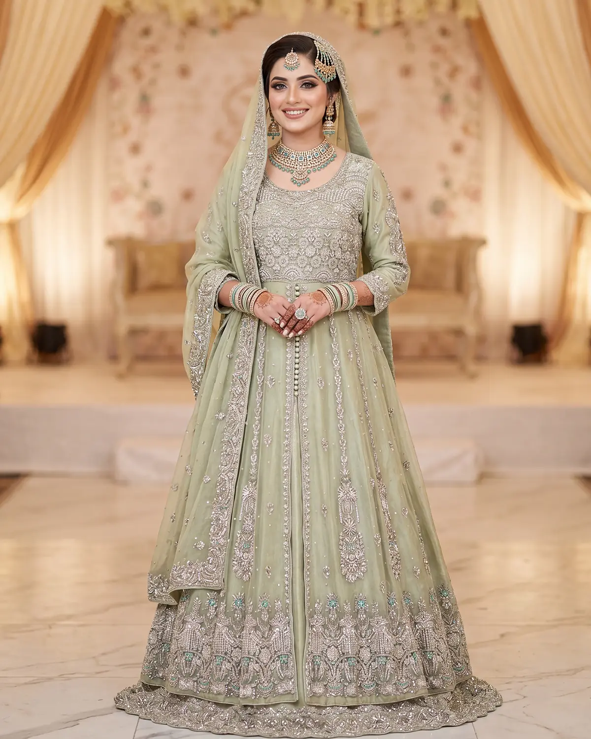 Pistachio Abeer Bridal Maxi - Image 2