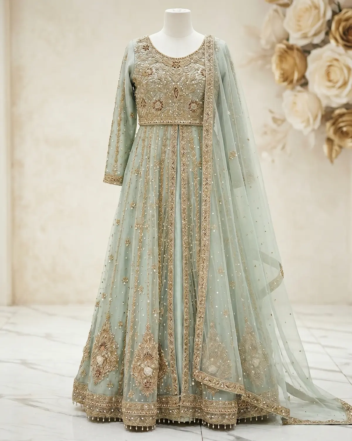 Pistachio Saba Bridal Maxi