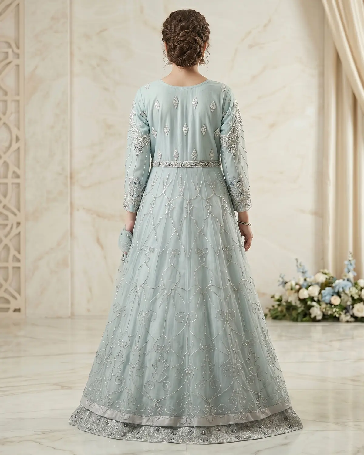 Sky Blue 2 Flares Formal Maxi - Image 3