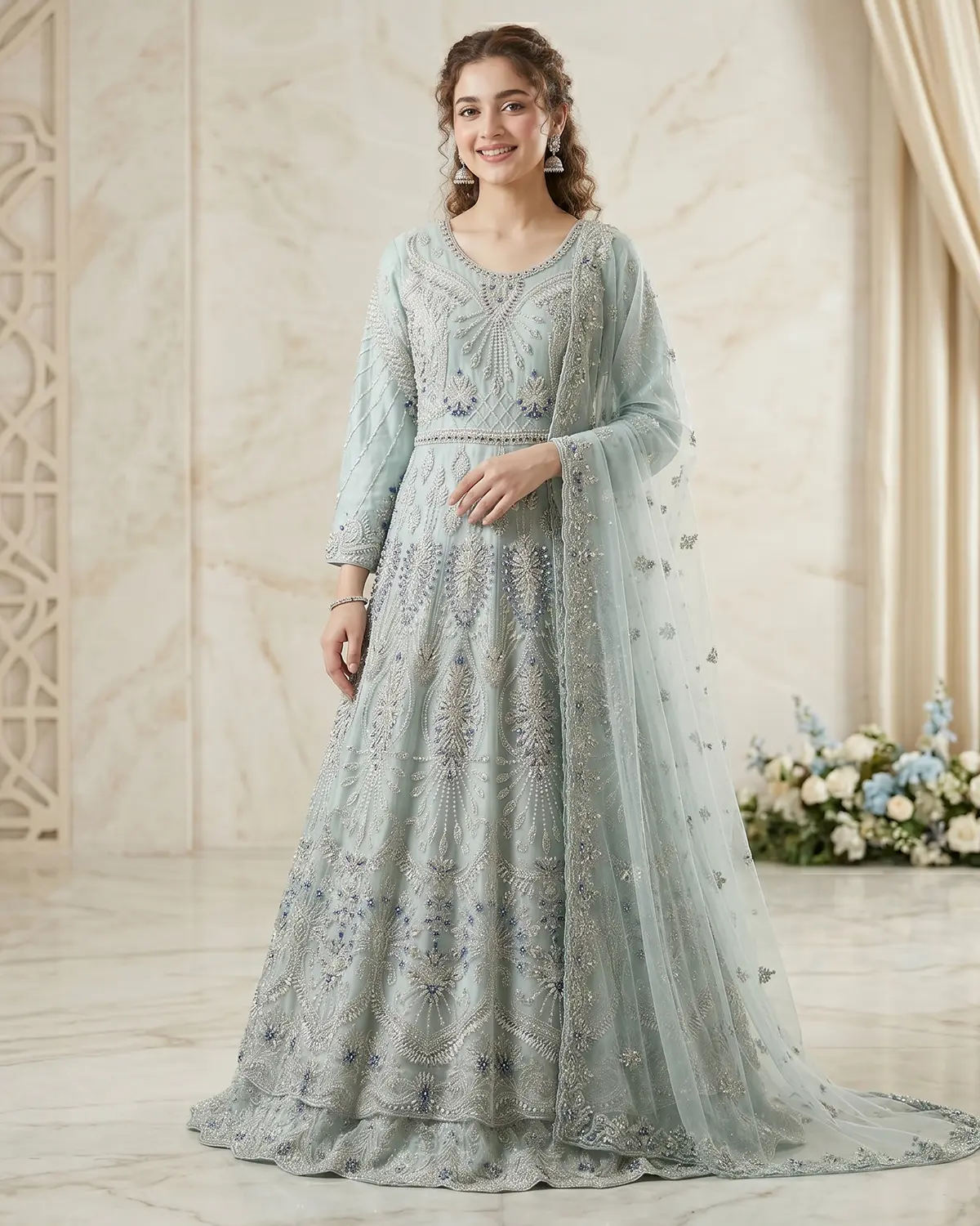 Sky Blue 2 Flares Formal Maxi - Image 2