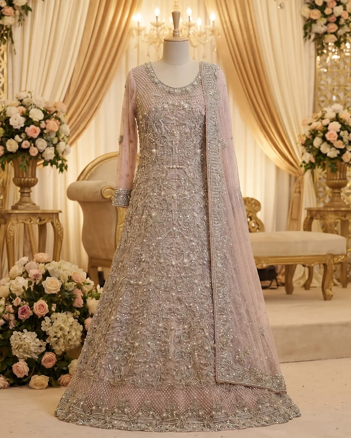 Soft Pink Ramsha Bridal Maxi