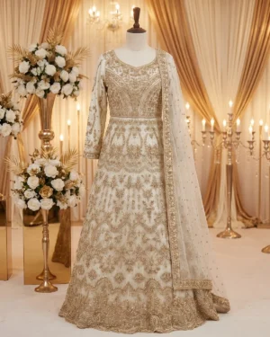 White Gold Ramsha Bridal Maxi