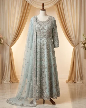 Aqua Blue Formal Maxi