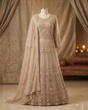 Beige Pearl Formal Maxi