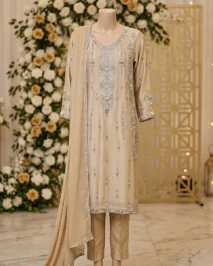 Beige Royal Formal Shirt Trouser Suit