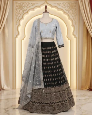 Black Silver Formal Lehenga Choli