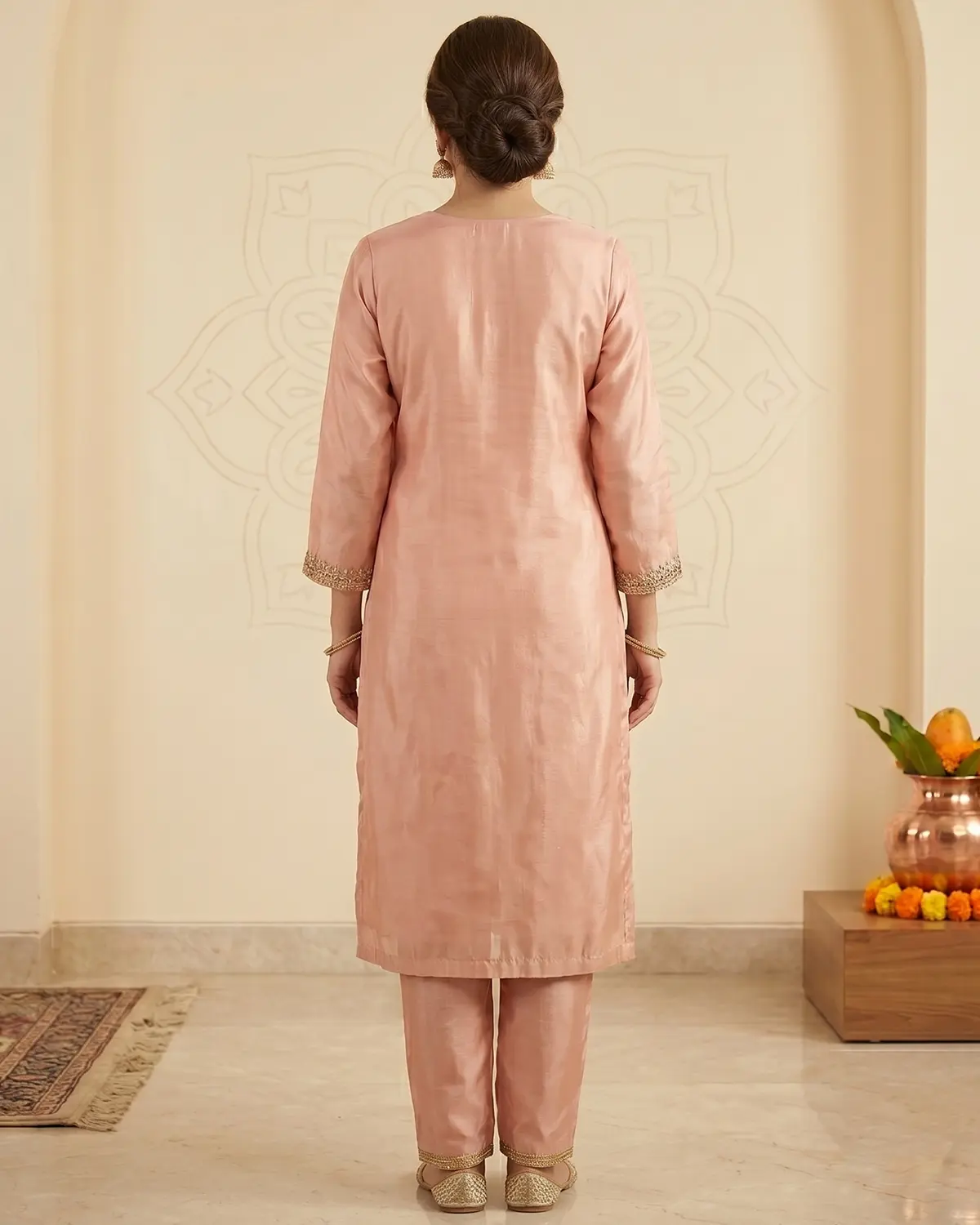 Blush Pink Formal Shirt Trouser Suit - Image 3