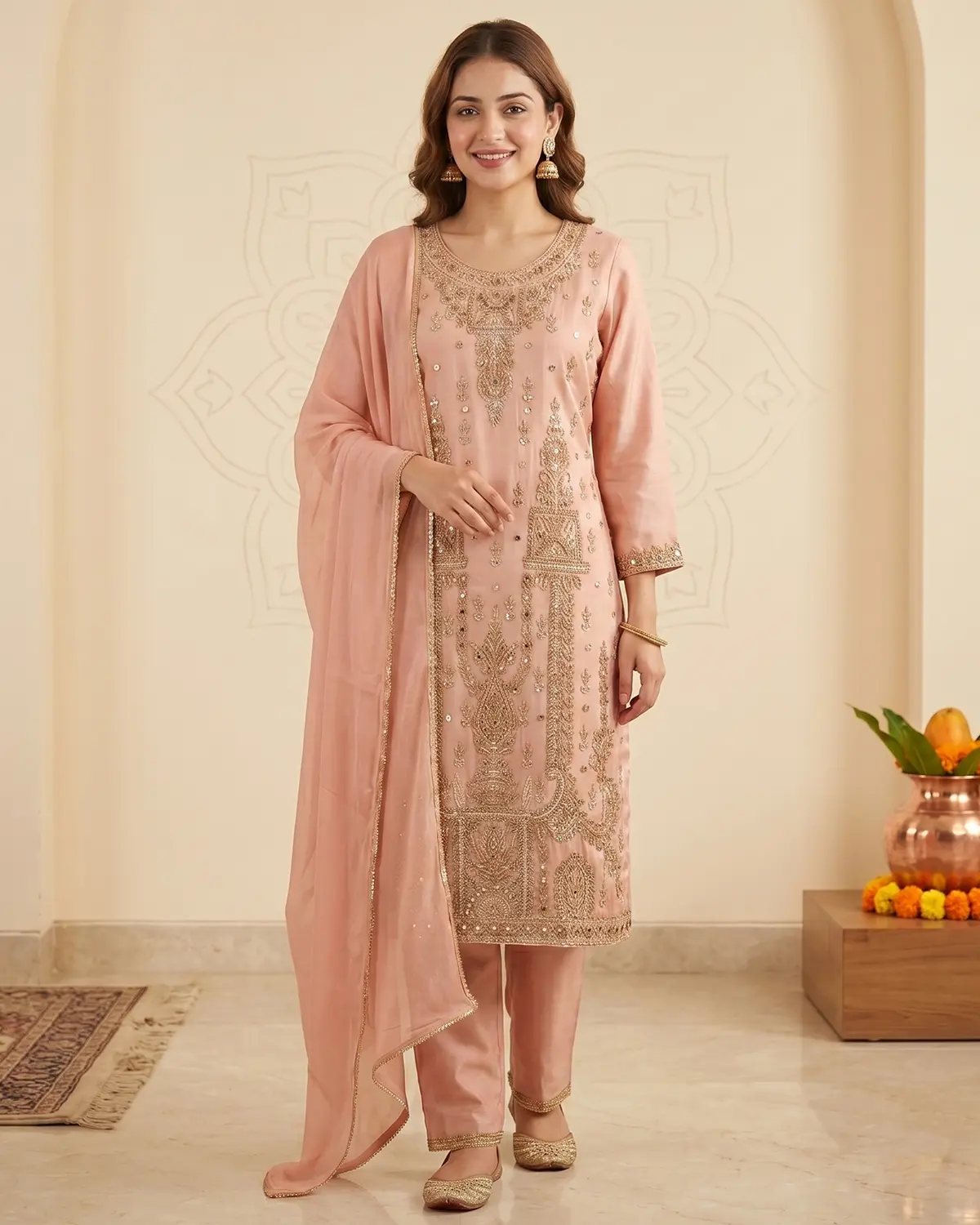 Blush Pink Formal Shirt Trouser Suit - Image 2